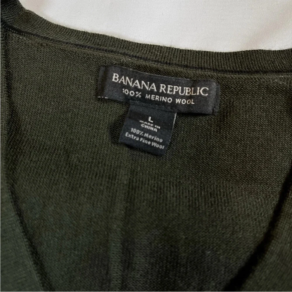 Banana Republic Men’s Wool Knit Sweater Layering Piece Preppy Minimalist Size‎ L